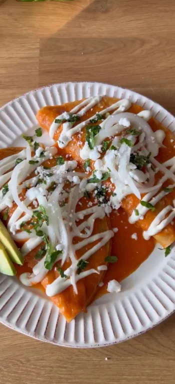 Entomatadas - a classic Mexican dish similar to enchiladas but uses a tomato based sauce